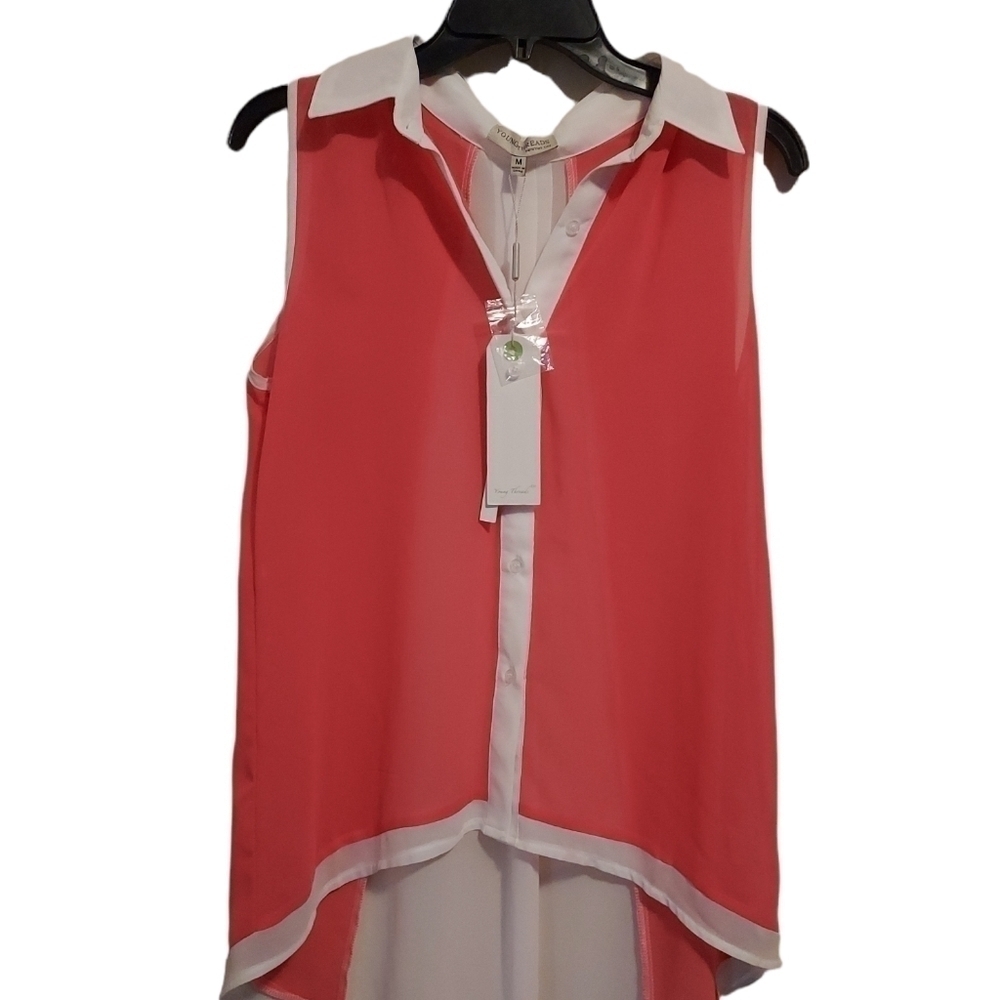 Young Threads coral med NWT HI/LOW top